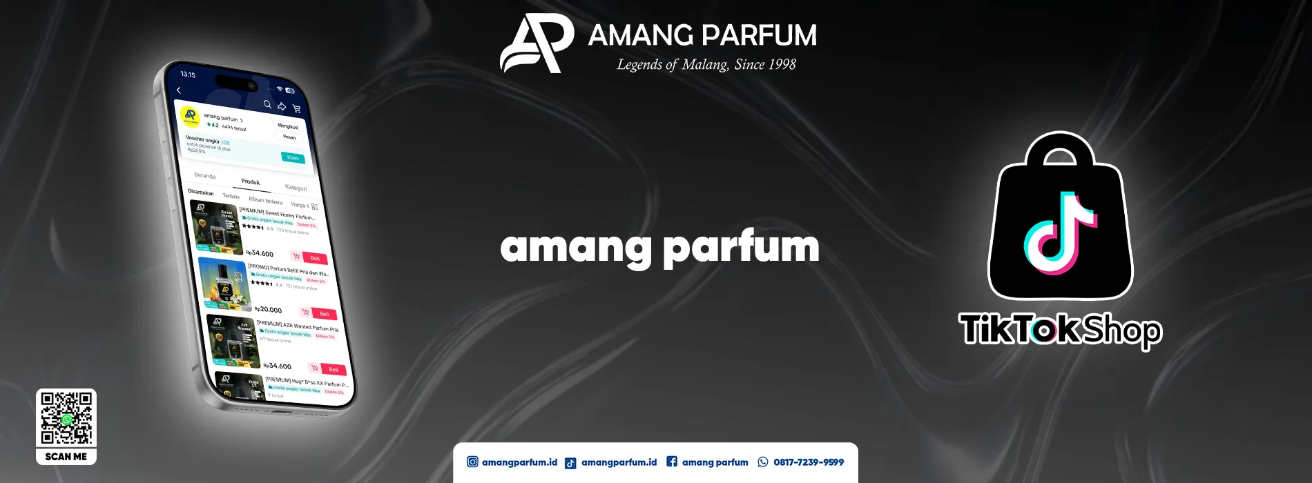 Banner toko Amang Parfum di TikTok Shop